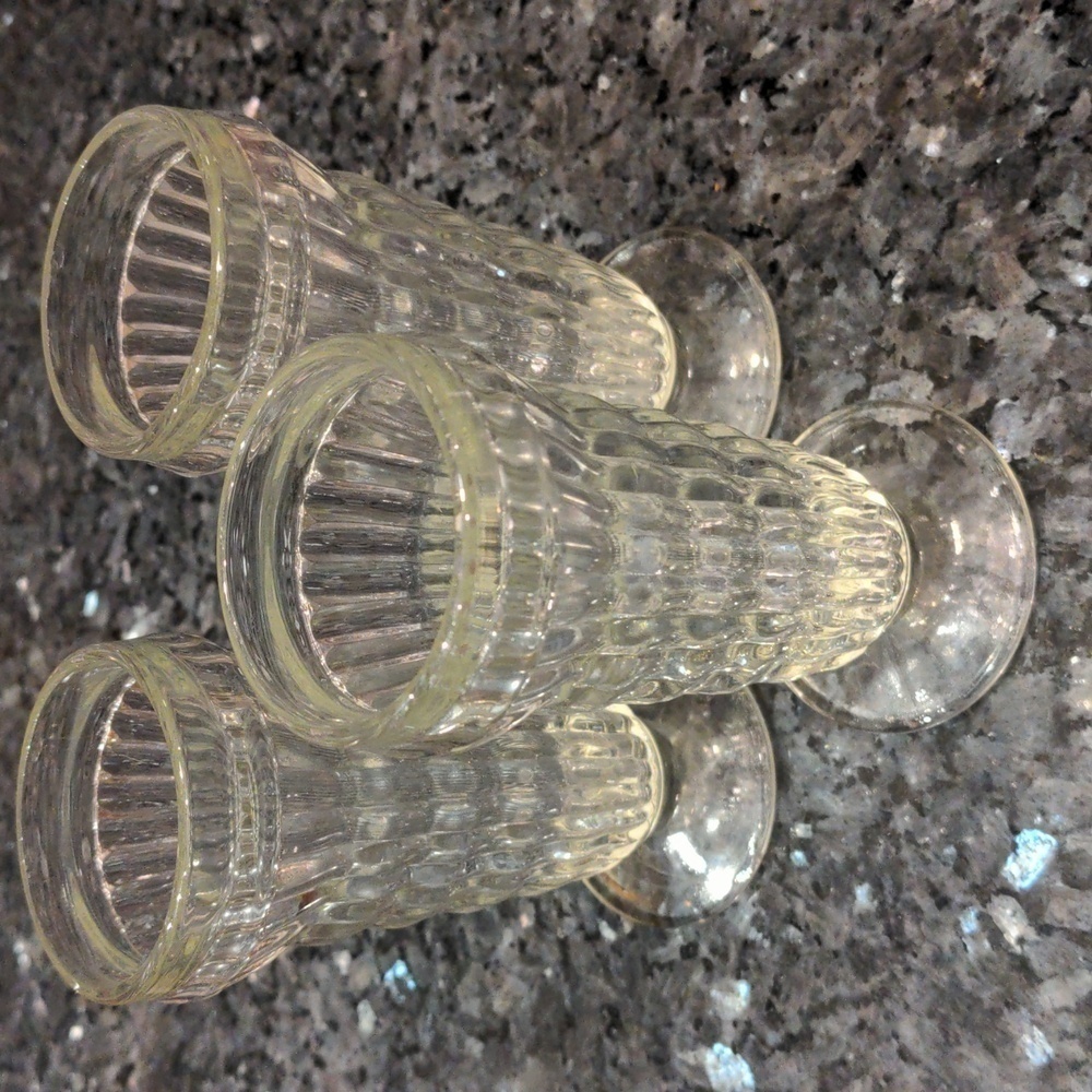Vintage Jeannette Glass Co Juice Glass JEG3 Pattern Set of 3